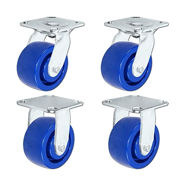 4"x2" Stainless Steel Caster, (2) Swivel Casters and (2) F, PK4